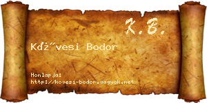 Kövesi Bodor névjegykártya
